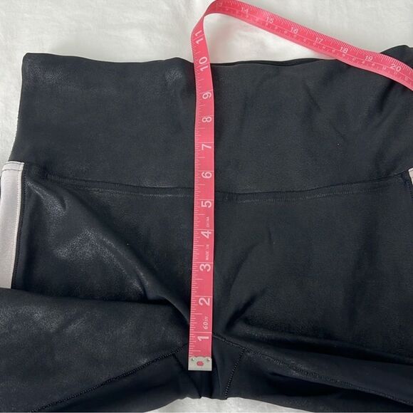 Spanx Black Faux Leather Side Stripe High Waist Leggings Size Large - Picture 9 of 9